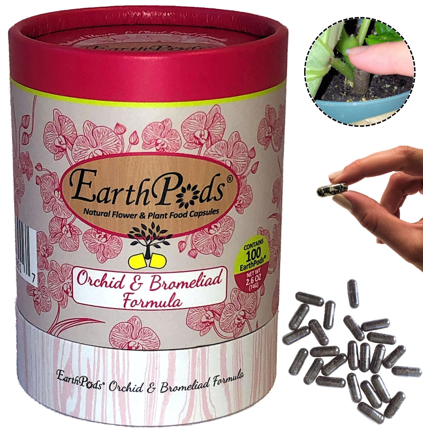 EarthPods Organic Orchid Fertilizer Spikes, with Easy Push-in Application (100 Pack)