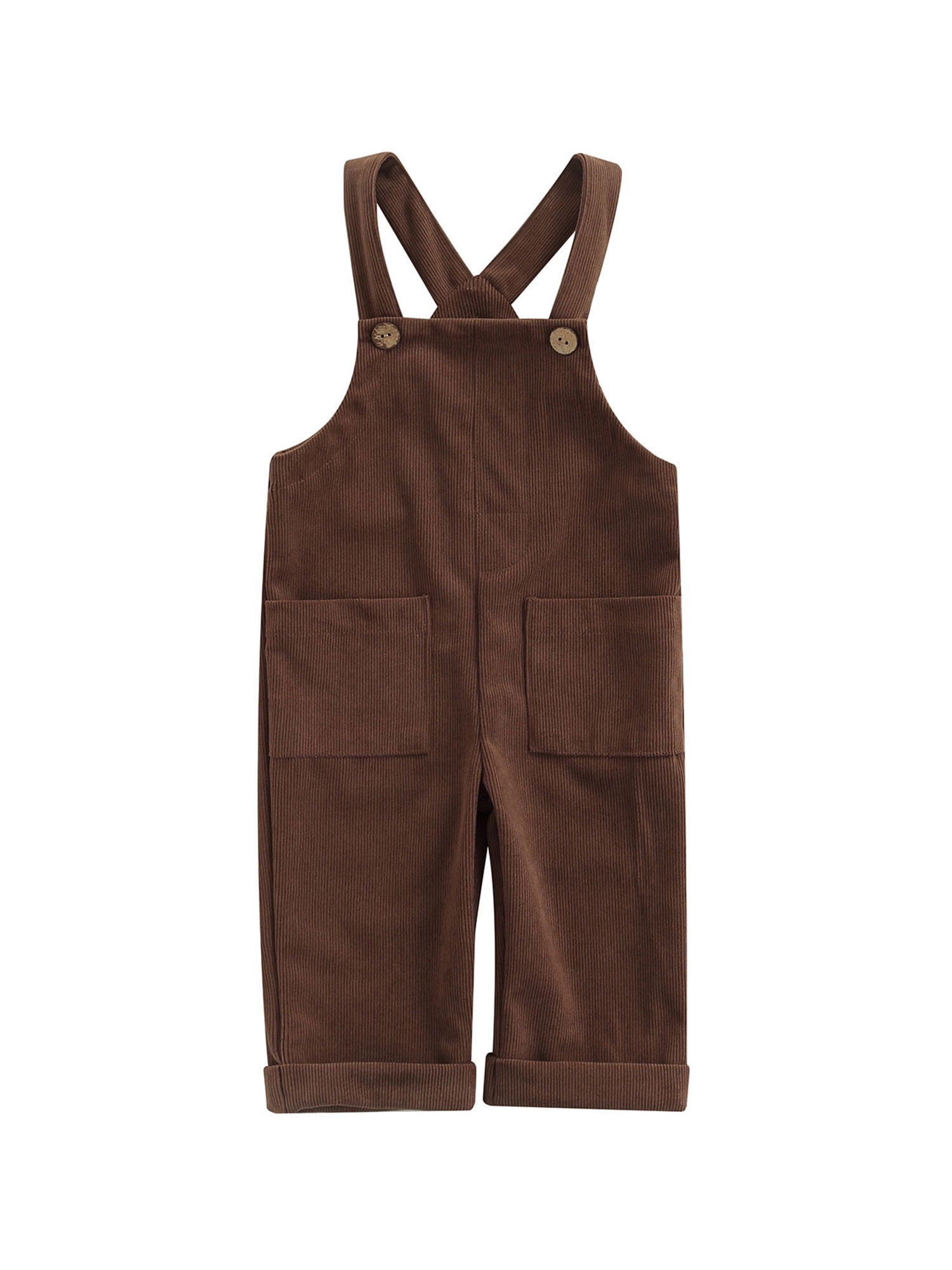 Yoonly Toddler Boy Girl Soft Corduroy Suspender Pants Kids Overalls Loose Retro Bib Overall Corduroy Jumpsuit with Pockets 