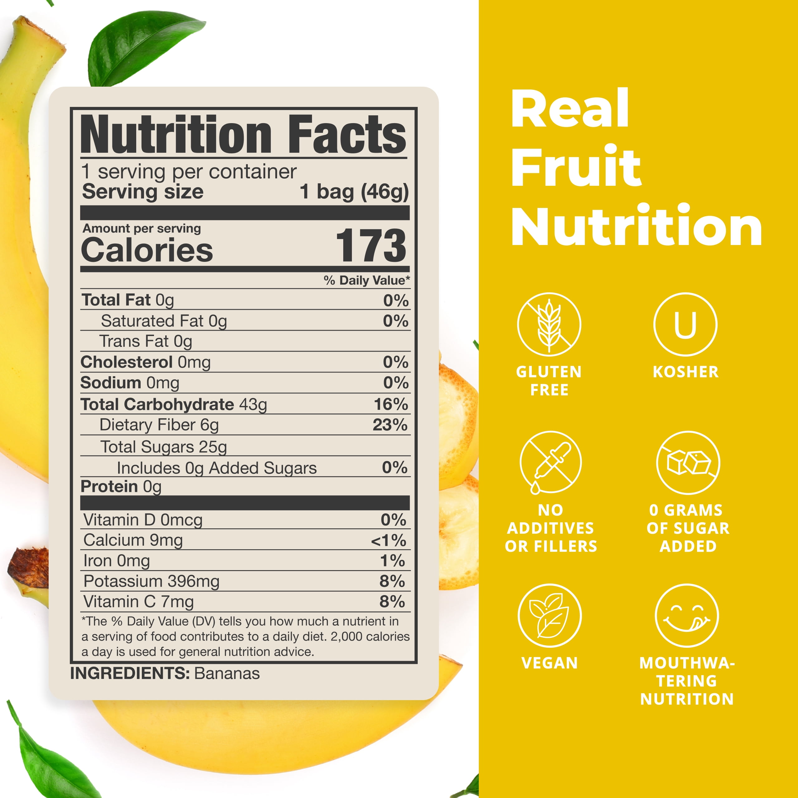 Balance of Nature Freeze-Dried Bananas (5 Pack) – 100% Real Fruit, Crunchy Banana Slices, Healthy Snack, Mouthwatering Nutrition, Gluten-Free, Vegan, No Sugar Added, Five 1.6 oz Bags