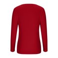 thumbnail image 3 of Lenpel Women's Long Sleeve Shirts Trendy Scoop Neck Ribbed Knit Slim Basic Tee Tops Casual Fall Blouses, 3 of 5