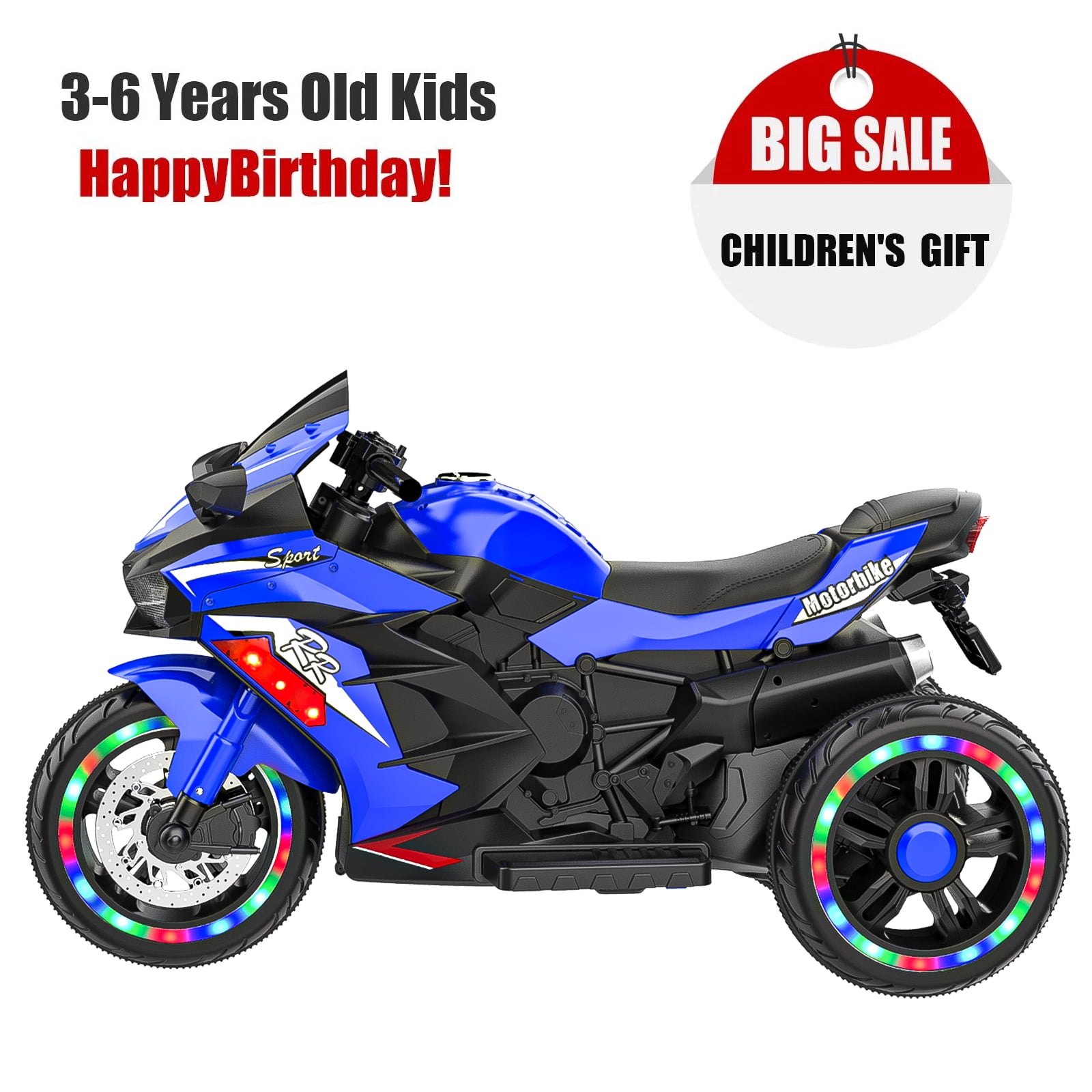 Techvida 12V Electric 3-Wheel Motorcycle, Toddler's