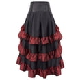 thumbnail image 1 of Aocisk Women's Halloween Lace Drawstring Patchwork Tiered Ruffle Skirt with Irregular Hem for Parties Wine XL, 1 of 4