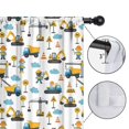 thumbnail image 4 of Blackout Kids Curtains,Cartoon Construction Vehicles Workers White Pattern Childrens Insulated Curtains Set Of 2,Bedroom Essentials,Toddler Room Decor 52"x84", 4 of 5