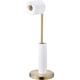 thumbnail image 1 of Portarrollos de papel higiénico de acero inoxidable dorado, diseño independiente para una fácil colocación, resistente al óxido y antideslizante para espacios pequeños, apartamentos de alquiler,, 1 of 5
