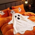 thumbnail image 6 of JuDWoC Cute Ghost Blanket Halloween Throw Blanket Soft Flannel Fleece Blanket Novelty Ghost Silhouette Plush Blanket Weighted Blanket for Sofa Bed Halloween Decor 39.3*27.6in, 6 of 7