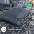 thumbnail image 6 of Regency Heights 8 Pieces Jacquard Comforter Set with Bedskirt and Decor Pillows, Queen, Navy, 6 of 9