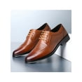 thumbnail image 6 of Harsuny Mens Wedding Glossy Oxford Shoe Smooth Classic Dress Shoes Party Nonslip Low Top Brown Sandals 42, 6 of 9