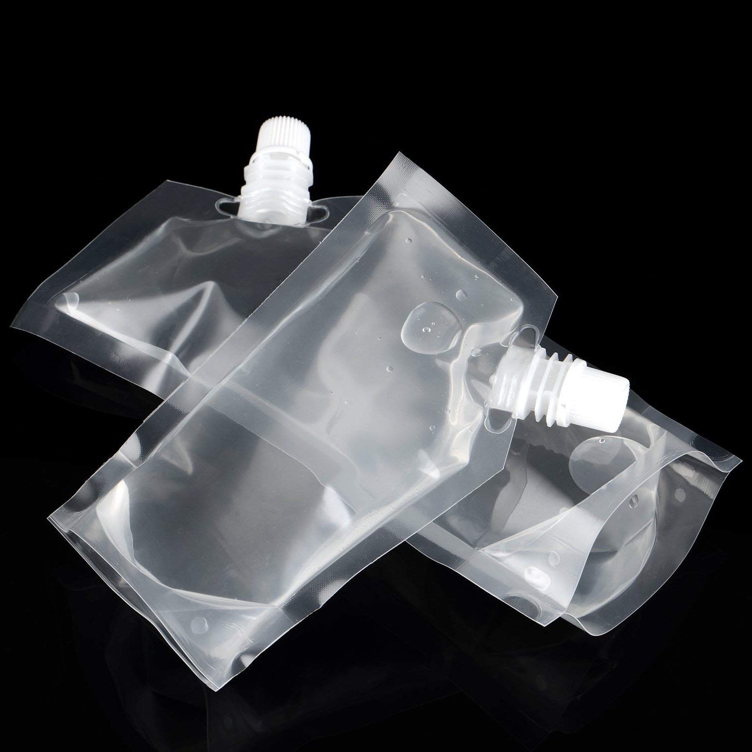 Quesuc 10 Pieces Drinks Flasks Liquor Pouch Reusable Drinking Flasks Concealable Plastic Flasks 420 ml with Plastic Funnel