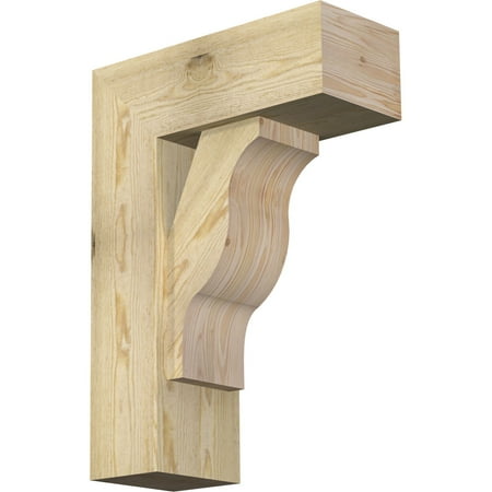 

Ekena Millwork 8 W x 20 D x 28 H Funston Block Rough Sawn Bracket w/ Offset Brace Douglas Fir