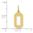 thumbnail image 2 of 14k Yellow Gold Medium Satin Number 0 Charm, 2 of 3