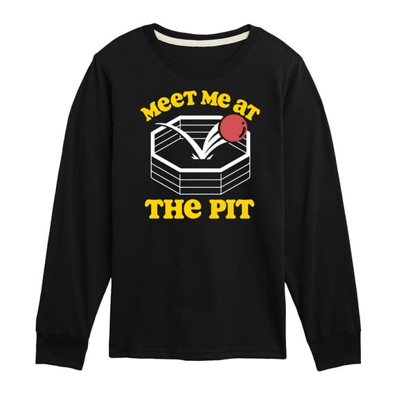 Instant Message - Meet Me At The Pit - Toddler & Youth Long Sleeve Graphic T-Shirt