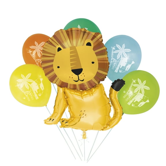 Giant Foil Lion & Latex Balloon Bouquet Kit, 6pc