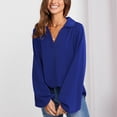 thumbnail image 1 of Camisa de cuello vuelto, blusa de cuello en V, camisa de trabajo larga para mujer, blusa de trabajo de alto rendimiento, 1 of 9