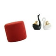 thumbnail image 6 of Dualoai Elegant Ottoman Stool with Swan Figurine Accents Perfect for Office Bedroom Nursery Apartment and Bookshelf Entrance Tabletop Decor, 6 of 8