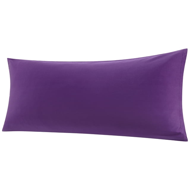 Funda de Almohada de 100% Algodón, Funda Almohada con Cierre de Cremallera Suave Transpirable para el Cuerpo , Funda para Almohada Larga para Dormitorio Hotel - Uva, 51x140cm