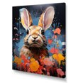 thumbnail image 2 of Designart "Hues In Pop Art Portrayal Of A Rabbit I" Animals Rabbit Canvas Wall Art, 2 of 7