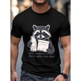 thumbnail image 4 of Camiseta de manga corta para hombre, estilo casual, con grafiti y mapache, cuello redondo., 4 of 8