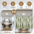 thumbnail image 6 of Sage Green Stripes Window Privacy Film, Retro Farmhouse Abstract Ripple Static Cling UV Sun Blocking Tint Film Heat Control Windows Films for Bedroom Bathroom, Window Stickers 29.5"x78.7", 6 of 8