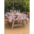 thumbnail image 3 of Outdoor Tablecloth with Umbrella Hole for Patio/Picnic/Party/Camping, Pink Horse Waterproof Table Cloth Rectangle Table Cover Washable, Rustic Spring Floral Summer Botanical (60"x 84"), 3 of 8