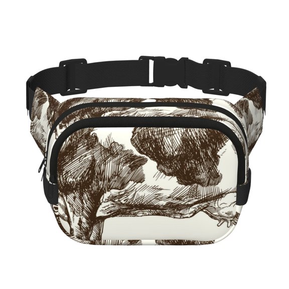 Easygdp Cow 1 Fanny Packs for Women Men, Belt Bag, Fashion Crossbody Bags, for Workout/Running/Hiking