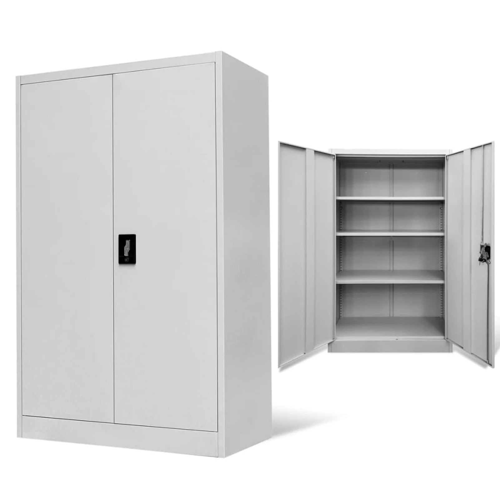 Details about   Metal Storage Office Cabinet 2/4 Door Cupboard Wardrobe Shelves Locker Steel US 