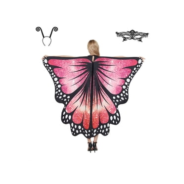 Women Performance Stage Dress Up Butterfly Wings Cape Shawl Fancy Costumes Role Play Props Halloween Cosplay Dance Cloak Cape From Homepro14, $13.97