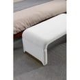 thumbnail image 5 of Loveseat Ottoman, Fabric Footstool Shoe Bench With Gold Metal Legs,Modern Bedroom Bench for Bedroom Hallway,Ivory, 5 of 7