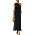 thumbnail image 2 of Gvmfive Women Dresses Frill Open Shoulder Belted Long Dress Party Evening, 2 of 4