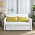 thumbnail image 2 of Gexpusm Convertible Sofa Bed with Pull Out Sofa Bed, 55" Loveseat Sleeper Sofa Couch with USB Port and 2 Side Pockets, White, 2 of 8
