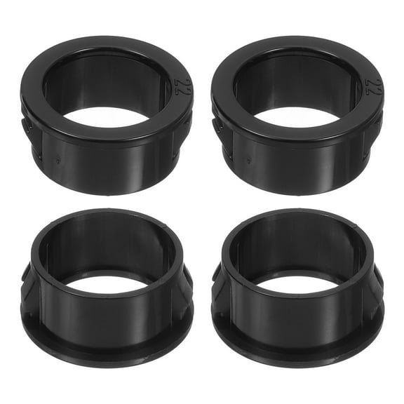 28 Pack Cable Snap Bushing Grommet, 7/8" Mounting Dia Black Round Nylon