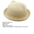 thumbnail image 6 of Kids Anti-UV Straw Sun Hat Cat Ear Summer Cap for Girl Boys Bucket Hat, 6 of 6