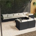 thumbnail image 1 of vidaXL 9 Piece Garden Lounge Set with Cushions Black Poly Rattan, 1 of 5