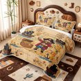 thumbnail image 3 of meiyoeat Cartoon Pirate Adventure Twin Quilt Set,Ship Treasure Chest Twin Coverlet Set For Boys,Beige Brown,2 Pieces,1 Bedspread and 1 Pillowcase, 3 of 7
