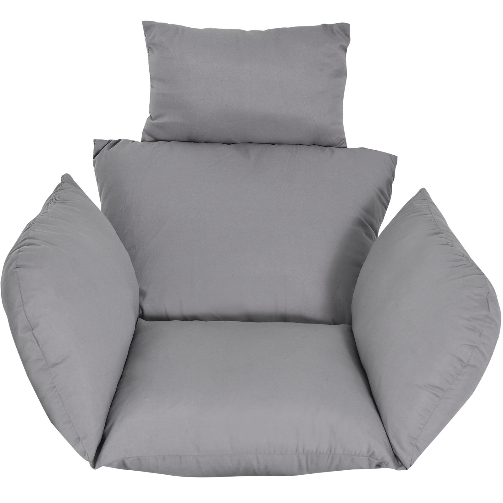 Eurhowing Hanging Egg Chair Cushion with Headrest & Armrest, 4" Thick Waterproof Non-Slip Swing Chair Pad, Outdoor Cushions for Patio Furniture (Gray)
