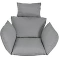 thumbnail image 4 of Eurhowing Hanging Egg Chair Cushion, Thick Non-Slip Patio Swing Chair Pad with Headrest & Armrest, Washable Garden Hanging Basket Seat Cushion for Indoor Outdoor Use, Gray, 4 of 9