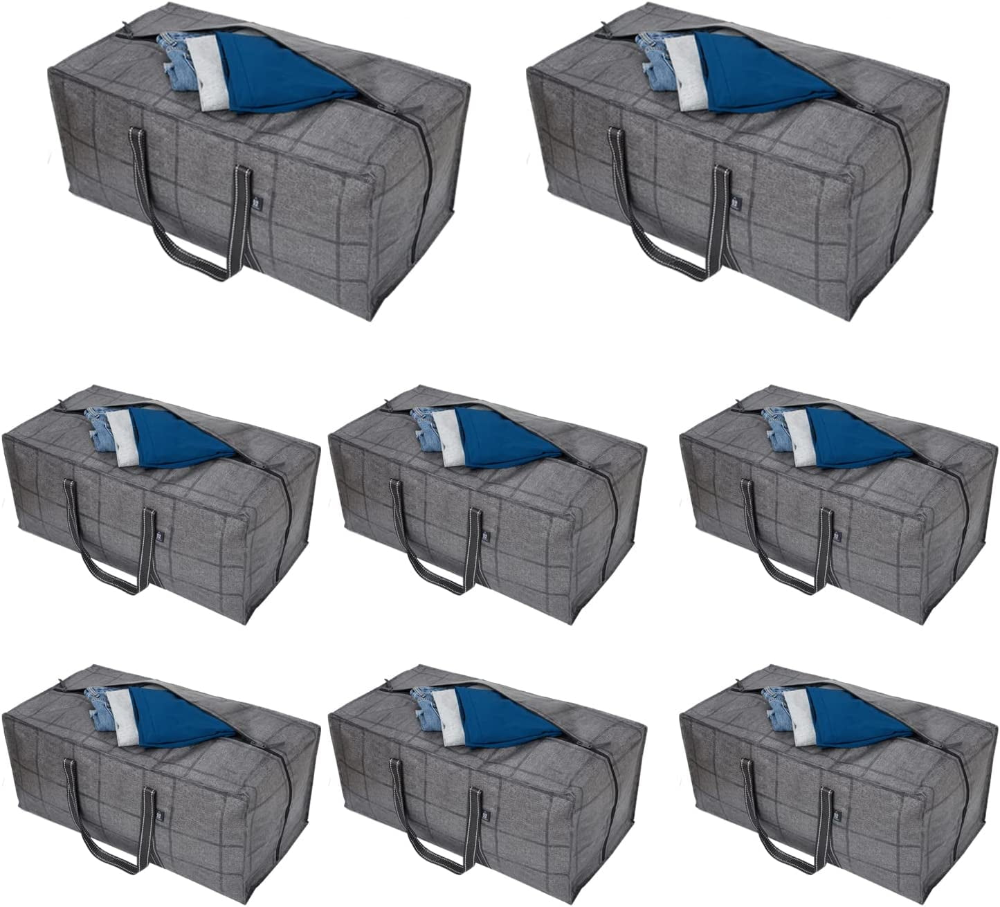 VENO 8 Pack Heavy Duty Extra Large Moving Storage Zipper Bag W