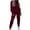 Red womens 2 piece sets, variant on Womens Sweatsuits Set Womens Tracksuit Sets Casual Solid Hooded Sweatshirt and Jogger Sweatpant 2 Piece Outfits Ladies Girls Running Sports Lounge Sets with Pocket