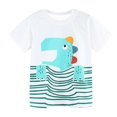 thumbnail image 2 of Zwiiyzr Boys Dinosaur Shirts for Toddler Kids Short Sleeve Graphic T-Shirt Printed Round Neck Top for 3-12 Years White, 2 of 3