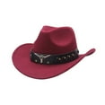 thumbnail image 1 of Sombrero de lana de ala ancha y corte curvo para hombre, estilo western, para otoño-invierno, estilo británico jazz., 1 of 2
