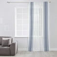 thumbnail image 3 of Abstract Geometric Blue Stripe, Semi Sheer Curtains Drapes for Living Room, Bedroom, French Doors Window 72 Inches Long, White Backdrop Rod Pocket Chiffon Curtain Drapery Voile Draperies Panel, 3 of 6