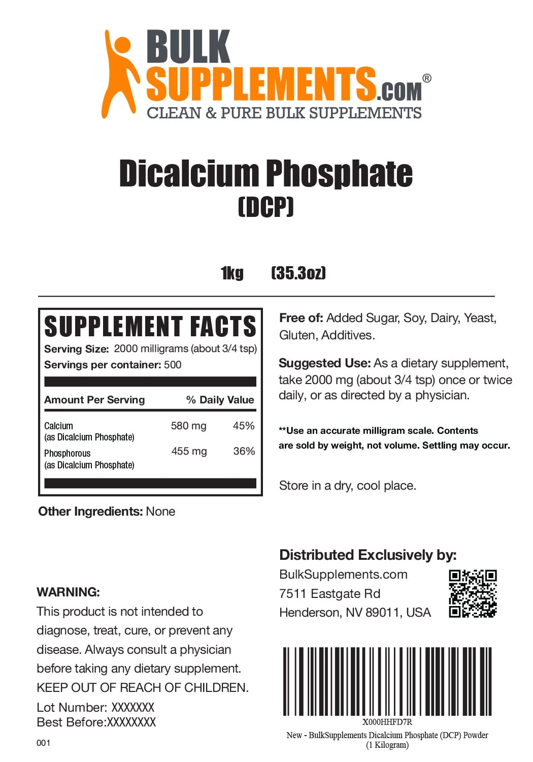 Dicalcium Phosphate Powder Dog Calcium Supplement