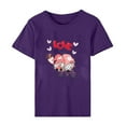 thumbnail image 6 of Fesfesfes Gym Shirts Women's Valentine's Day Love Printed Short Sleeved T-shirt Top Short Sleeved Round Neck Top/Shirt Women Essentials 2XL(US:12), 6 of 6