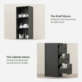 thumbnail image 5 of LAUSAINT HOME Bathroom Storage Cabinet, Tall Thin Black Storage with 2 Adjustable Shelves & 3-level Drawers for Home, Kitchen, 5 of 10