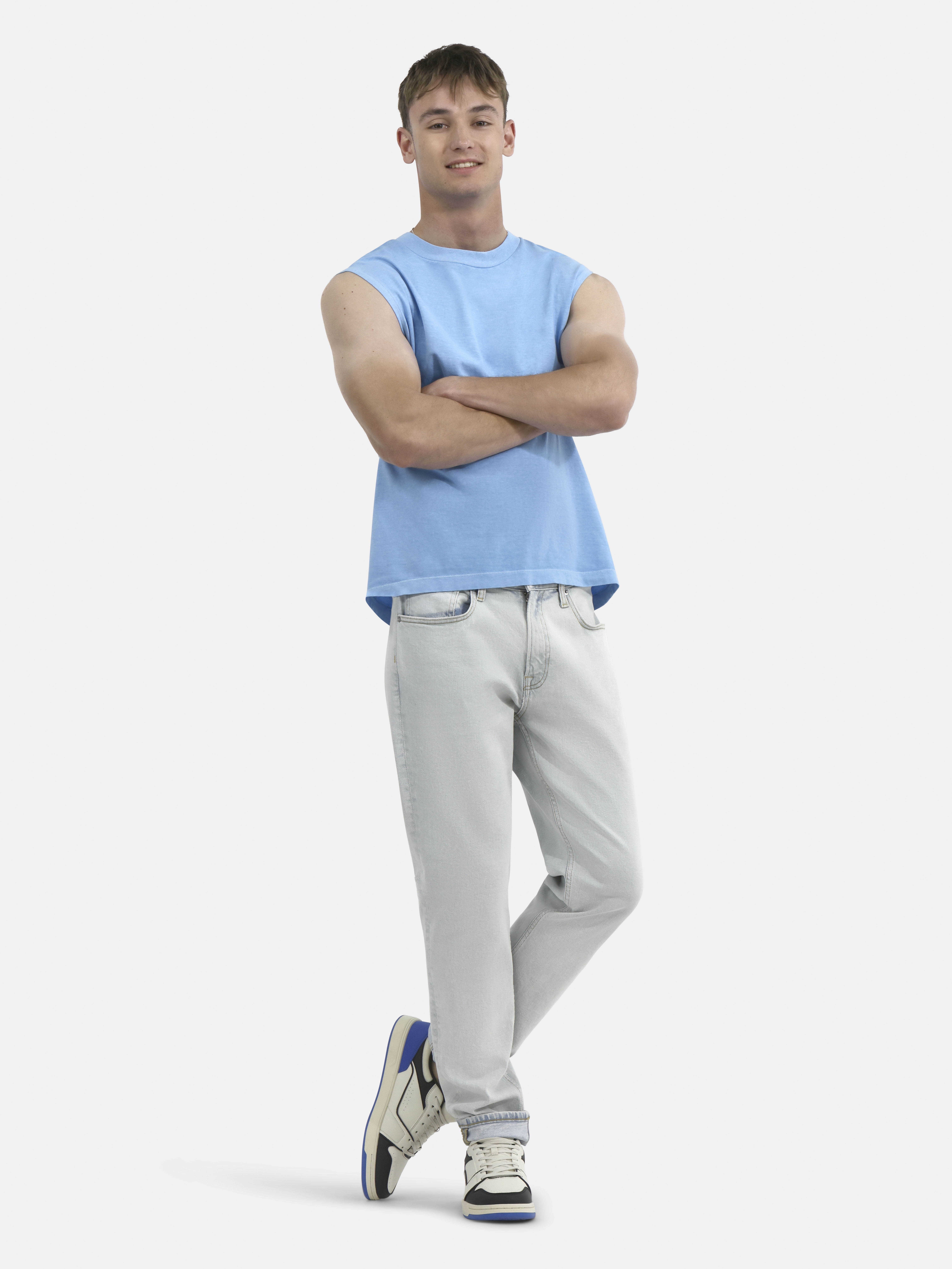 No Boundaries Men's & Big Men's Oversized Sleeveless Cotton Muscle Tee, Sizes XS-5XL