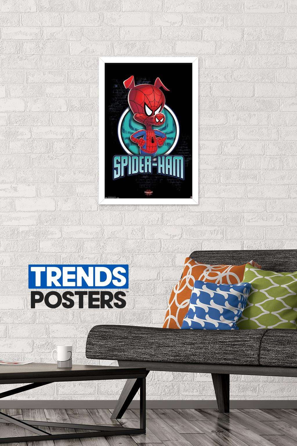 Marvel Spider-Man - Into The Spider-Verse - Spider-Ham Wall Poster, 14.725" x 22.375", Framed