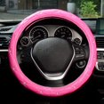 thumbnail image 2 of Funda para volante de piel con diamantes de imitación y cristales brillantes, ajuste universal, protector para rueda de coche de 15 pulgadas, antideslizante, universal para las cuatro, 2 of 7