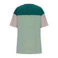 thumbnail image 5 of ZyeKqe Oversized T Shirts for Women Half Sleeve Shirts Round Neck Summer Tops Color Block Loose Tees Blouses, 5 of 9
