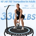 thumbnail image 4 of Jump Into Fun 40" Rebounder Trampoline for Adults, 330LBS Foldable Fitness Trampoline with Bungees, Adjustable Handlebar, Noise-free Exercise Rebounder for Indoor Workout, 4 of 9