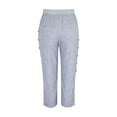 thumbnail image 5 of Blue Workout Leggings Women's Solid Color Striped Buttoned Cropped Trousers Casual Pants Women, 5 of 6