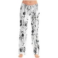 thumbnail image 3 of Pajama Pants Women Trendy Floral Print Lounge Pajama Bottoms Comfy Stretch Sleep Pants Drawstring Wide Leg Pj Bottoms, 3 of 5